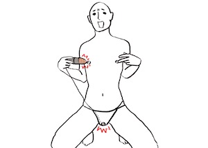 テクニカルタンで会陰と乳首を同時刺激するオナニー方法