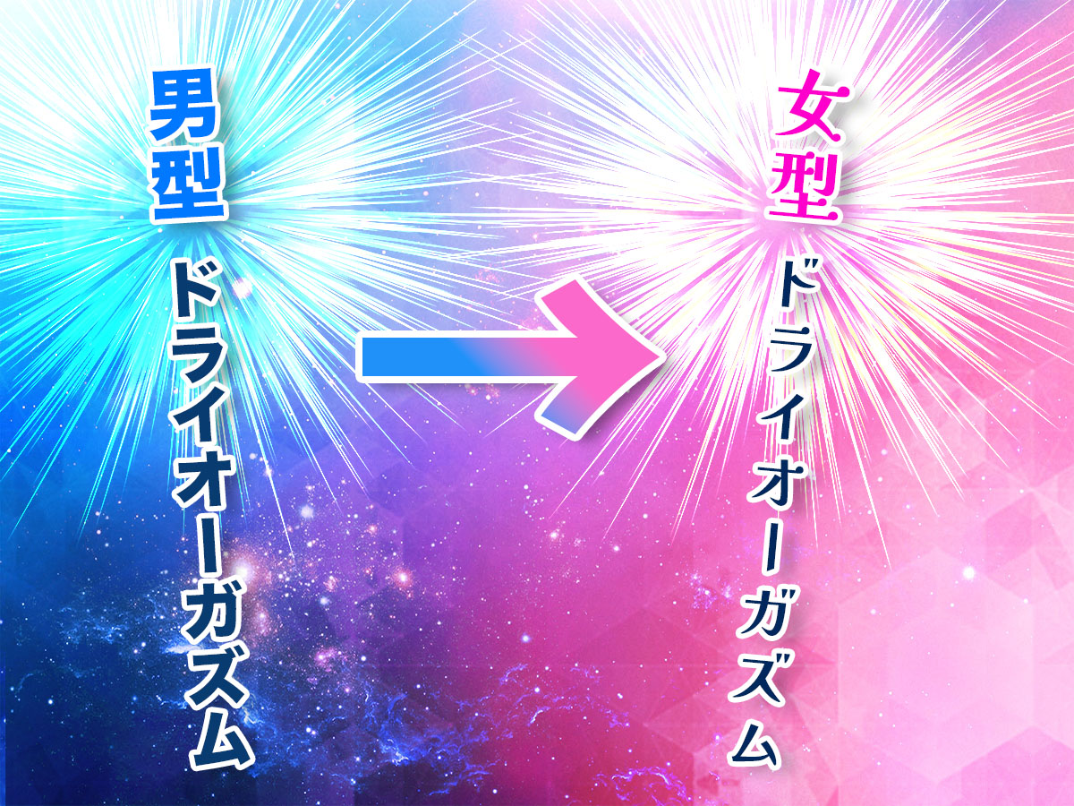 男型ドライオーガズムを達成⇒女型ドライオーガズムを達成できるようになる…っていう順番が王道の流れ！